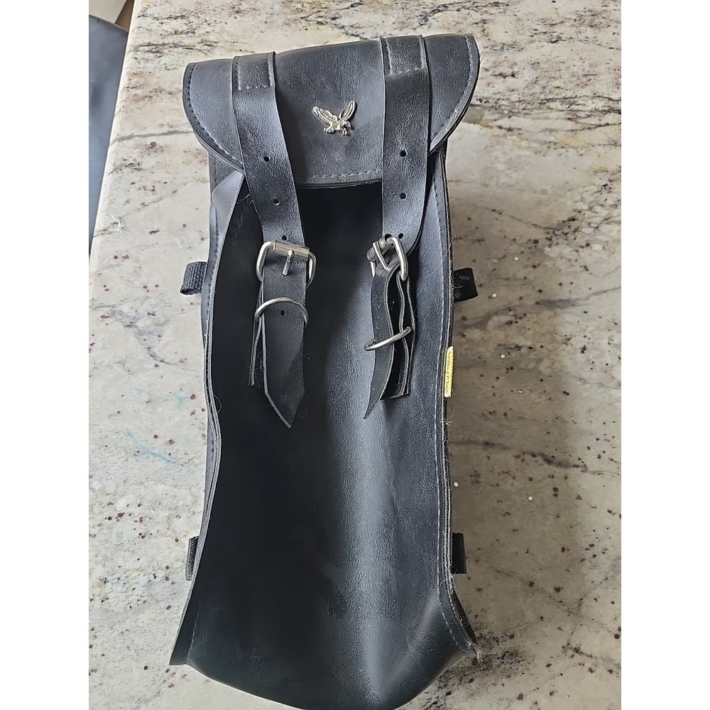 Black Willie And Max Black Leather Saddle Bag